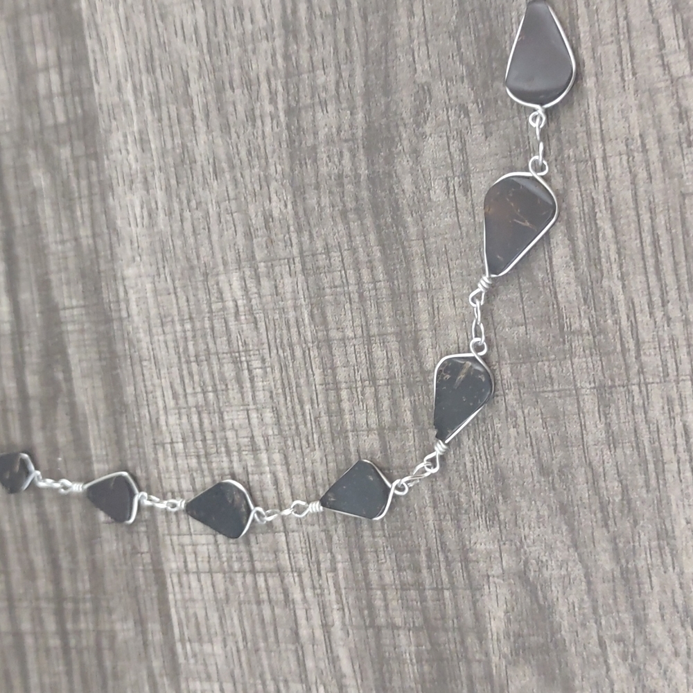 Brown Stone Silver Necklace - image 4